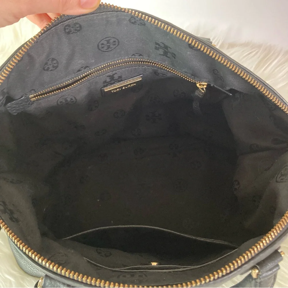 Tory Burch Thea Satchel Shoulder Strap Leather Bag Black